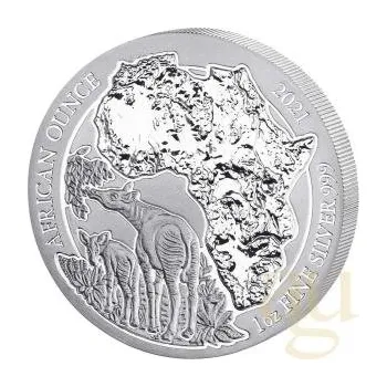 1 unce stříbrná mince Rwanda Okapi 2021