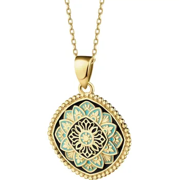 Přívěsek Zlatý přívěsek se smaltem - rozeta - AP539-3978