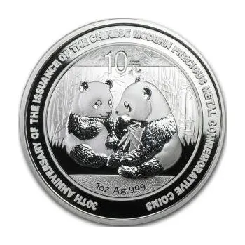 Sběratelství 1 unce stříbrná mince China Panda 2009 - Jubiläumsausgabe
