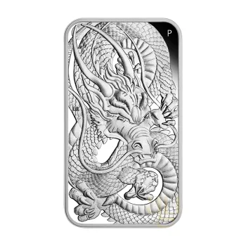 1 unce stříbrná mince Perth Mint Rectangular Dragon 2021 - leštěná deska