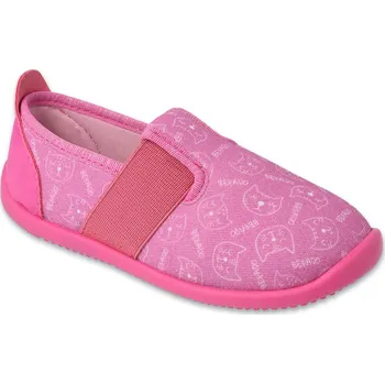 Dívčí obuv Bačkory papuče Befado SOFTER 901X017 901Y017 barefoot růžové flexi, kočky velikost: 34
