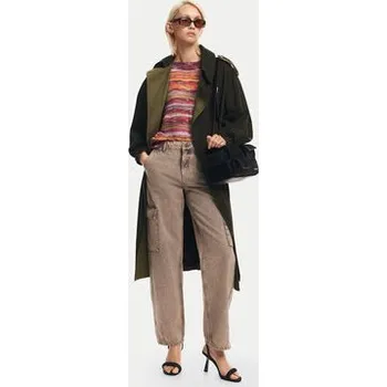 Dámské kalhoty Desigual Jeansy Casandr 24WWDD96 Šedá Straight Fit 42