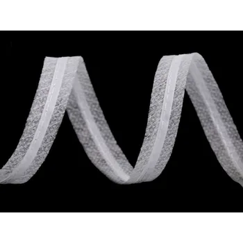 Zažehlovací proužek do švů s tkanicí, barva Bílá