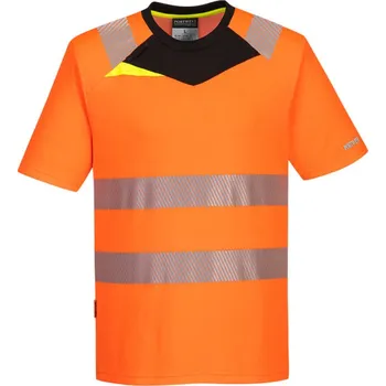 pracovní tričko PORTWEST Tričko DX413 Hi-Vis S/S, krátký rukáv, reflexní POR-DX413OBR4XL 4XL Oranžová/černá