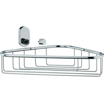 Koupelnový nábytek KELA Rohová polička LUCIDO ušlechtilá ocel, upevnění vlevo 28,5x22,5x9,5cm KL-22688