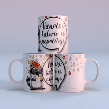 Hrnek Vánoční kalorie se nepočítají - Červená