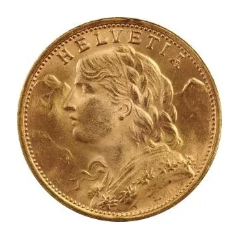 20 švýcarský Frank zlatá mince Vreneli 1901