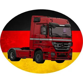 Nášivka Nažehlovačka s nákladním autem Mercedes Actros vínový (digitální nažehlovačka)