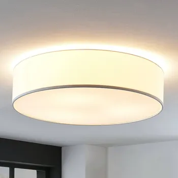 Lindby Textilní stropní svítilna Gordana v bílé, 57 cm bílá 3 x 15 W LED - Doprava zdarma