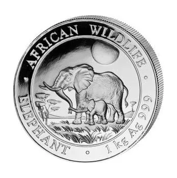 Sběratelství 1 kilogram stříbrná mince Somálsko slon 2011