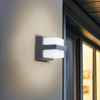 Lampička Lindby Smart LED venkovní nástěnné svítidlo Fyra angular CCT RGB Tuya tmavě šedá, opálová LED 8,4 W celkem - Doprava zdarma