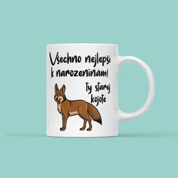 Hrnek Kojot - Všechno nejlepší k narozeninám! - Černá