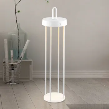 Venkovní osvětlení JUST LIGHT. GmbH JUST LIGHT. Anselm LED dobíjecí stolní lampa, bílá, 50 cm, železo 1 x 1,5 W LED - Doprava zdarma