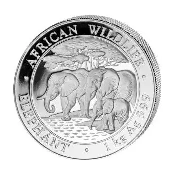 1 kilogram stříbrná mince Somálsko slon 2013