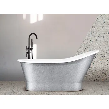 Vana Volně stojící vana GLORIA Glam - stříbrná - 160 × 70 cm (VANPAO16GLAM02) HOPA