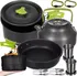 Kempingové nádobí Trizand 23667 sada nádobí 18 ks černá/zelená