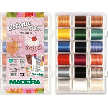 Nit Vyšívací a quiltovací nitě Madeira Cotona 50 Smartbox (18x1000m)