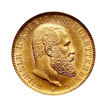 20 Mark zlatá mince Wilhelm II König von Württemberg