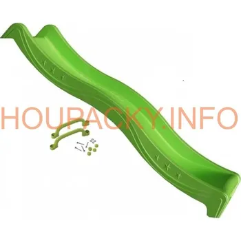 Dětské hřiště Jungle Gym skluzavka 2,65m s přípojkou na vodu a madly zelená