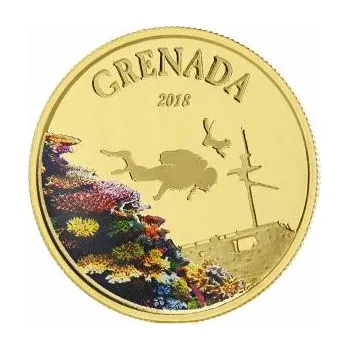 1 unce zlatá mince EC8 Grenada - Diving Paradise 2018 - coloriert