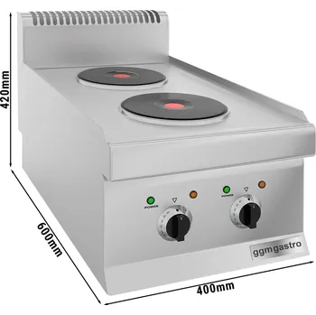 Sporák G.Gastro Elektrický sporák - 2x plotýnka kulatá (4 kW)