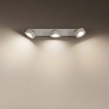 Lampička LEDVANCE LED stropní spot Pluto, ocel, dřevo, 3 světla, bílý bílá, hnědá 3 x 4,8 W LED - Doprava zdarma
