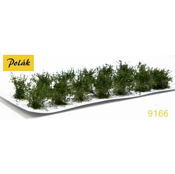 Modelová železnice POLÁK 9166 Nízké keře - jemné listí zelený mix 14ks PO9166