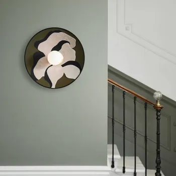 Lampička MARKET SET Sonia Laudet Nástěnné světlo Ø 40 cm khaki - Nástěnný držák - Ø 10 cm, výstupek 4 cm 1 x 60 W - Doprava zdarma