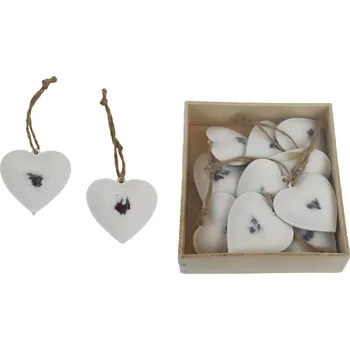 Vánoce Srdce k zavěšení, 10 ks K3718