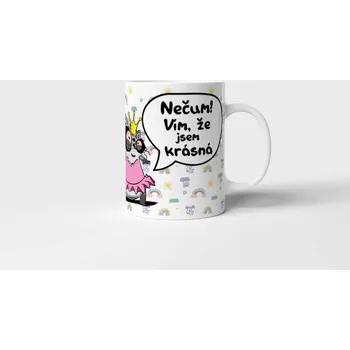 Hrnek NEČUM! Vím, že jsem krásná - Žlutá