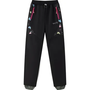 Dívčí kalhoty Dívčí softshellové kalhoty, zateplené - Wolf B2491, černá Barva: Černá, Velikost: 104