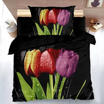 Povlečení POVLEČENÍ S 3D EFEKTEM 140x200/70x90cm - TULIPÁNY