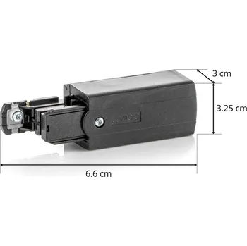 Lampička GLOBAL Napáječ pravý pro přípojnici Noa černá černé