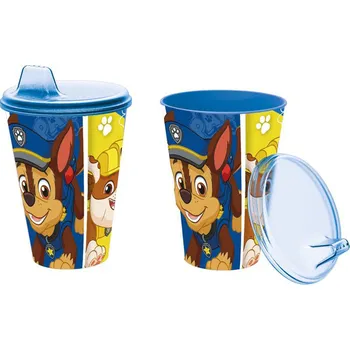 STOR Plastový kelímek s pítkem Paw Patrol 430ml modrý