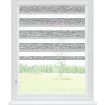 Roleta Dekodum Roleta den a noc v bílé kazetě premium, barva látky Stříbro Šířka (cm): 100, Výška (cm): Standardní (do 150 cm), Strana mechanismu: Levá