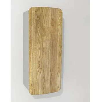 Koupelnový nábytek Koupelnová závěsná skříňka Devo Oval pravá dub přírodní/světle šedásvětle šedá 34 x 94 x 33 cm OV-SW1DPR34-P34D01L10