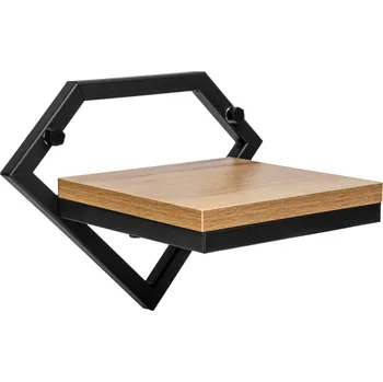 Stojan na květiny Nástěnný květinový stojan DORON černý/dub craft