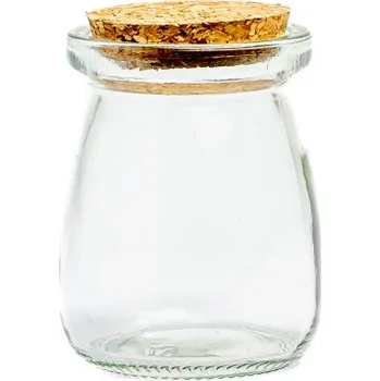 Váza Skleněná dóza Acorus s korkovým špuntem, 5x7,5 cm