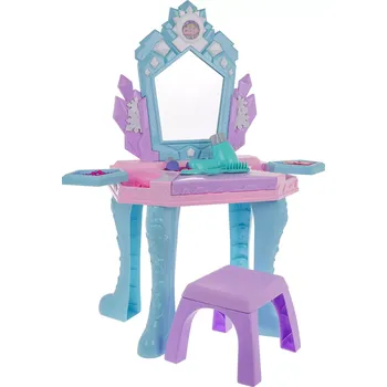 Toaletní stolek Interaktivní dětský toaletní stolek pro princezny 3+ se zrcadlem, světly a zvuky