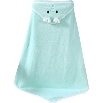 Dětská osuška s kapucí super měkká | ručník pro miminka - zelený slon