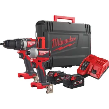 Sada nářadí MILWAUKEE Set bezuhlíkového nářadí, M18BLPP2B2-502X, 2x5.0Ah