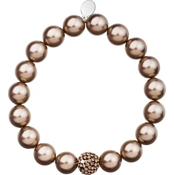 Náramek Evolution Group s.r.o. Perlový náramek hnědý s Preciosa krystaly 33074.3