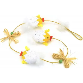 Vánoční dekorace Závěsný řetěz s kuřátky 70 cm