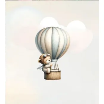Panel - Teplákovina- Medvídek s balonem 50x45cm