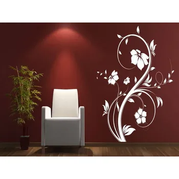 Samolepící dekorace samolepka Květiny - bílá