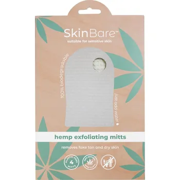 Samoopalovací přípravek SkinBare | Exfoliační rukavice z konopí - 4 ks skvělé pro přípravu před opalováním a pro odstranění opálení - 4 ks