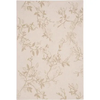 Koberec Vlněný koberec Agnella Noble Flors Světle Béžový - 80 x 160 cm