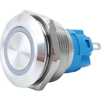 Tlačítko OFF-(ON) 22mm 250V/5A, bílé prosvětlení 12-24V