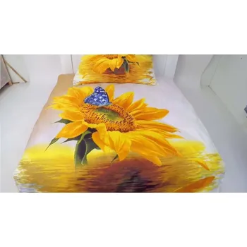Povlečení ! AKČNÍ VÝPRODEJ ! POVLEČENÍ S 3D EFEKTEM 140X200/70X90cm - SLUNEČNICE A MOTÝL