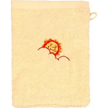 Dětská žínka froté SLUNÍČKO vanilková 15x21 cm